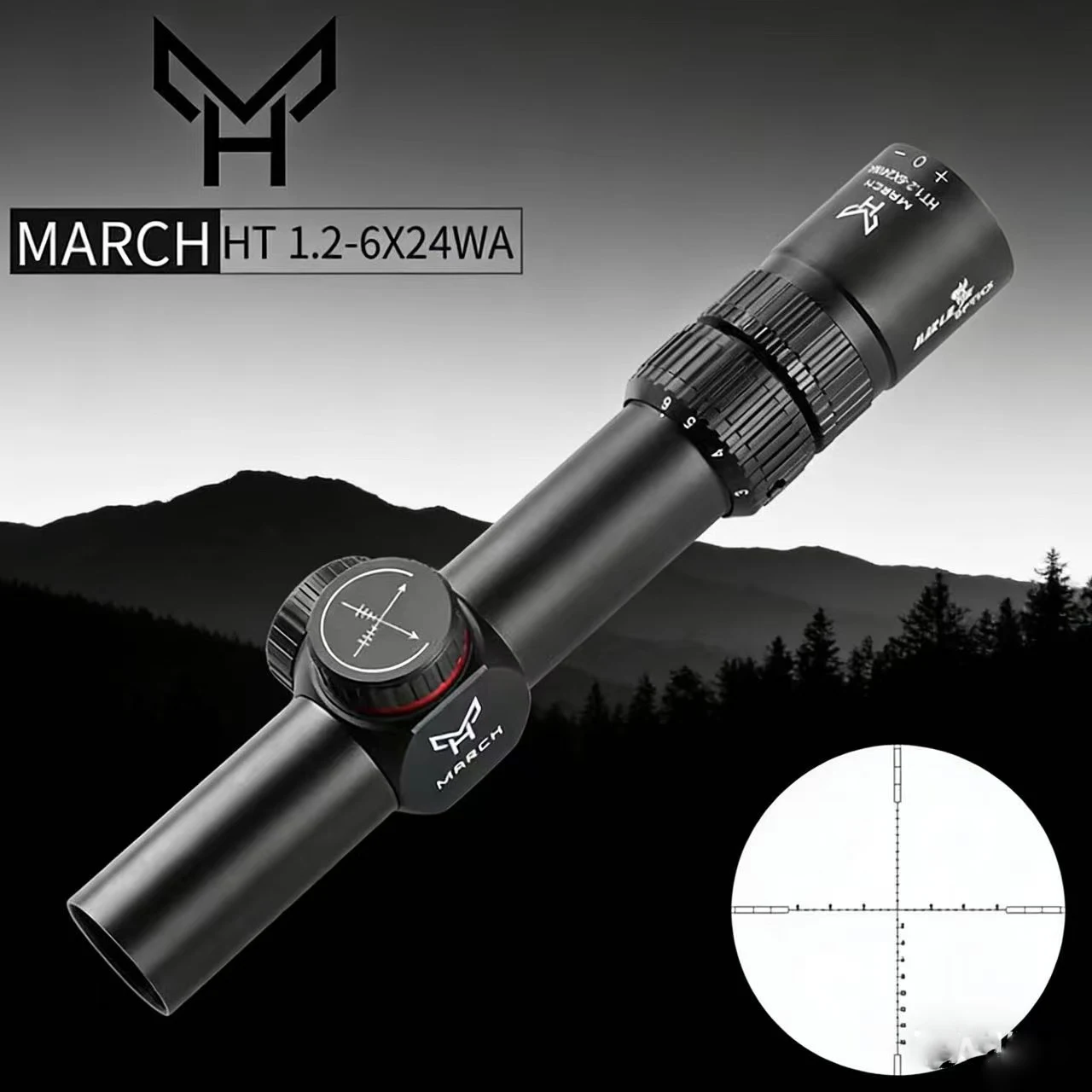 MARCH enters the market with the 1.2-6X24WA, featuring a wide field of view, quick sighting, high-definition crosshairs, high sh
MARCH enters the market with the 1.2-6X24WA, featuring a wide field of view, quick sighting, high-definition crosshairs, high sh