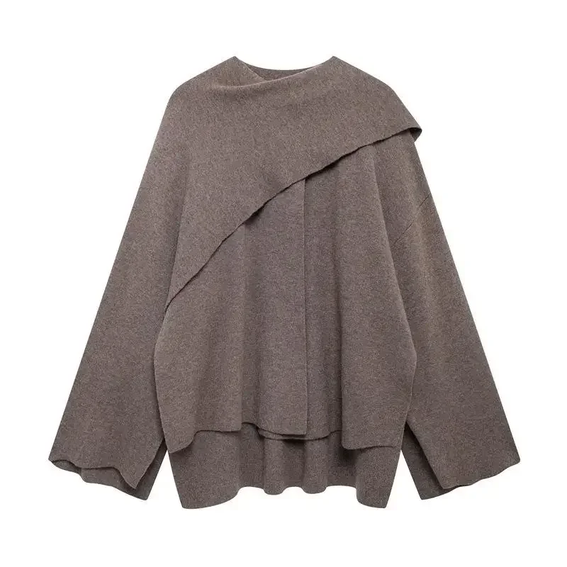 Women's Asymmetric Scarf Collar Woolen Cape Jacket Casual Patchwork Side Slit Solid Loose Coat 2024 New Female Chic Outerwear
Women's Asymmetric Scarf Collar Woolen Cape Jacket Casual Patchwork Side Slit Solid Loose Coat 2024 New Female Chic Outerwear