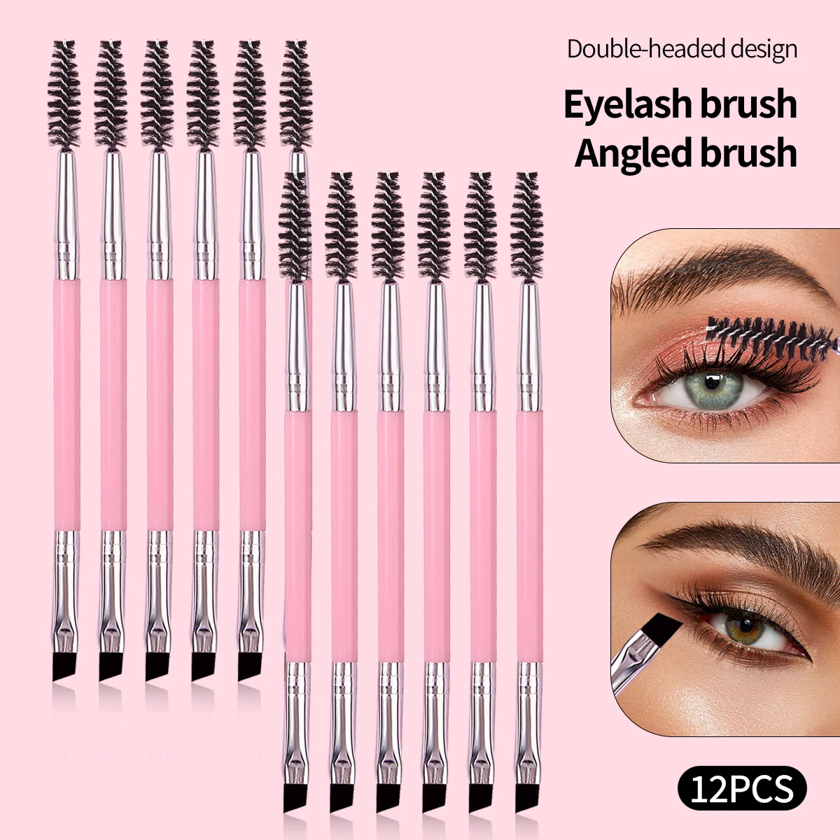 12PCS pink Double-headed Eyelash curl Eyelash brush Eyebrow brush Plastic handle Portable version eyelash extension bursh
12PCS pink Double-headed Eyelash curl Eyelash brush Eyebrow brush Plastic handle Portable version eyelash extension bursh