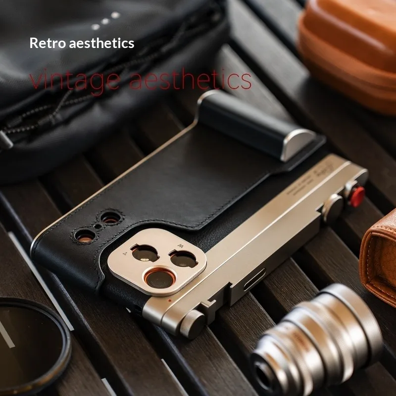Retro Camera Kit for IPhone 17 Pro Max - Smart Control Bar with Dial/Shutter, Customizable, MagSafe, Leather Grip, Cold Shoe
Retro Camera Kit for IPhone 17 Pro Max - Smart Control Bar with Dial/Shutter, Customizable, MagSafe, Leather Grip, Cold Shoe