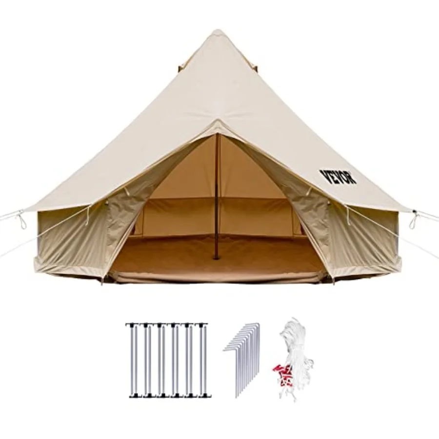 Canvas Bell Tent - 4 Seasons Breathable 100 Cotton Canvas Yurt - w/Stove Jack, Luxury Glamping Tent Waterproof for Family
Canvas Bell Tent - 4 Seasons Breathable 100 Cotton Canvas Yurt - w/Stove Jack, Luxury Glamping Tent Waterproof for Family