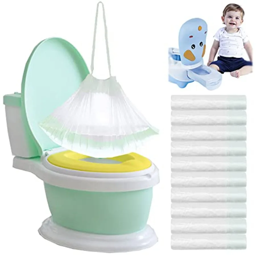 100 Pack Potty Chair Liners Disposable, Drawstring Training Toilet Seat Liner Bags Cleaning Bag for Toddlers Outdoors Travel
100 Pack Potty Chair Liners Disposable, Drawstring Training Toilet Seat Liner Bags Cleaning Bag for Toddlers Outdoors Travel
