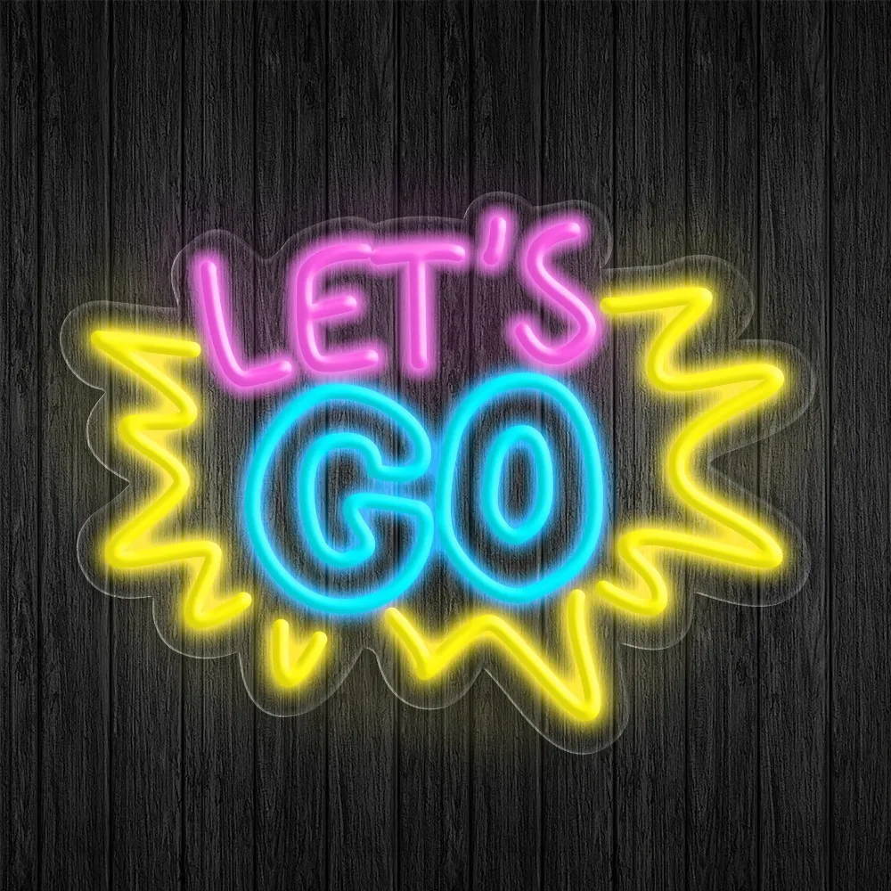 LET'S GO Multicolor LED Neon Sign Dimmable USB for Gaming Setup Office Desk Motivation Wall Decor Inspirational Quote Lighting
LET'S GO Multicolor LED Neon Sign Dimmable USB for Gaming Setup Office Desk Motivation Wall Decor Inspirational Quote Lighting
