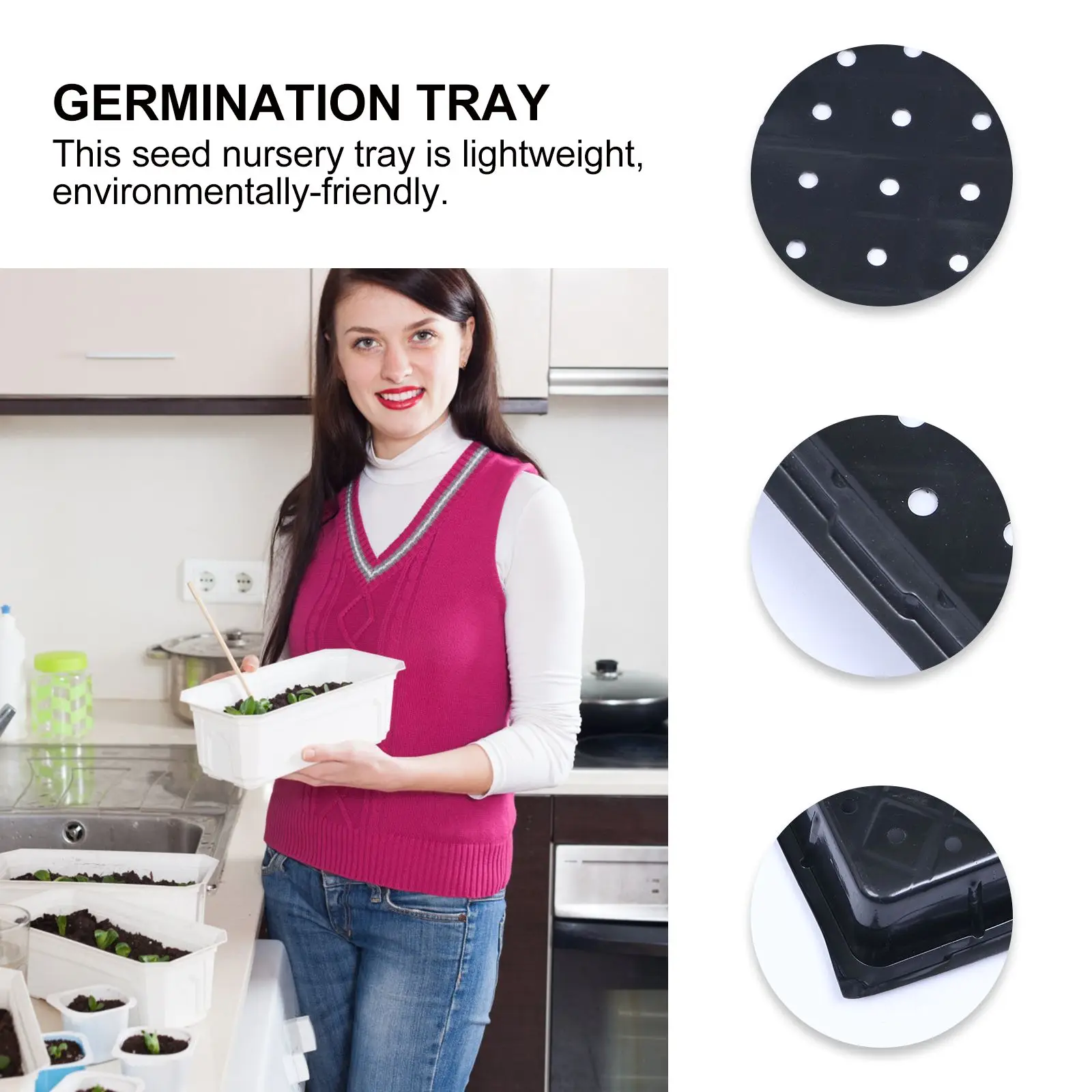 5Pcs Seedling Germination Germination Tray Garden Vegetable Plastic Black Durable Reusable Vegetable Tray High Rate
5Pcs Seedling Germination Germination Tray Garden Vegetable Plastic Black Durable Reusable Vegetable Tray High Rate