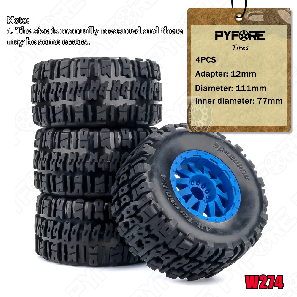 PYFORE 4Pcs 12mm Adapter Diameter 111mm Inner Diameter 77mm for 1/12 1/10 Monster Truck Tire RC Remote Control Model Car W274
PYFORE 4Pcs 12mm Adapter Diameter 111mm Inner Diameter 77mm for 1/12 1/10 Monster Truck Tire RC Remote Control Model Car W274