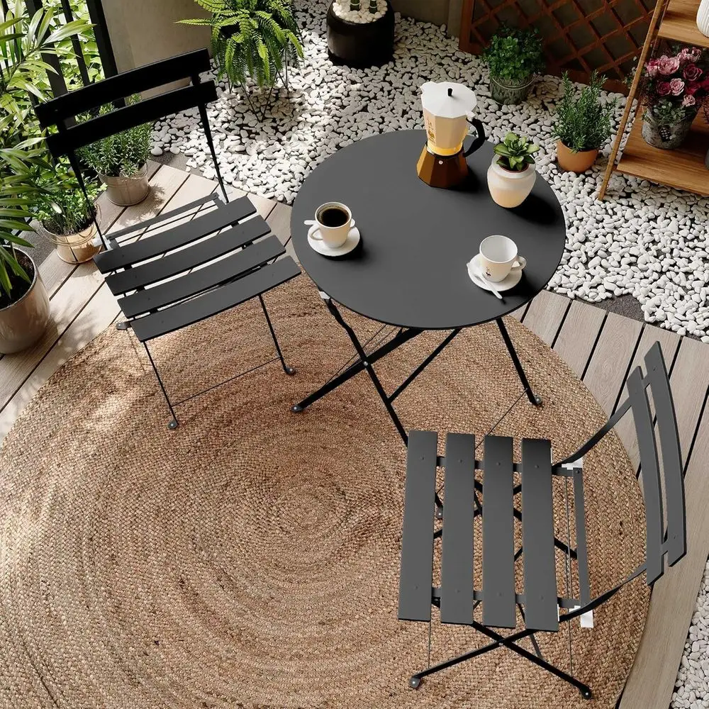 Weather-Resistant 3-Piece Steel Bistro Set - Outdoor Patio Table and 2 Chairs for Garden, Balcony, Yard, and Indoor Use (Square,
Weather-Resistant 3-Piece Steel Bistro Set - Outdoor Patio Table and 2 Chairs for Garden, Balcony, Yard, and Indoor Use (Square,