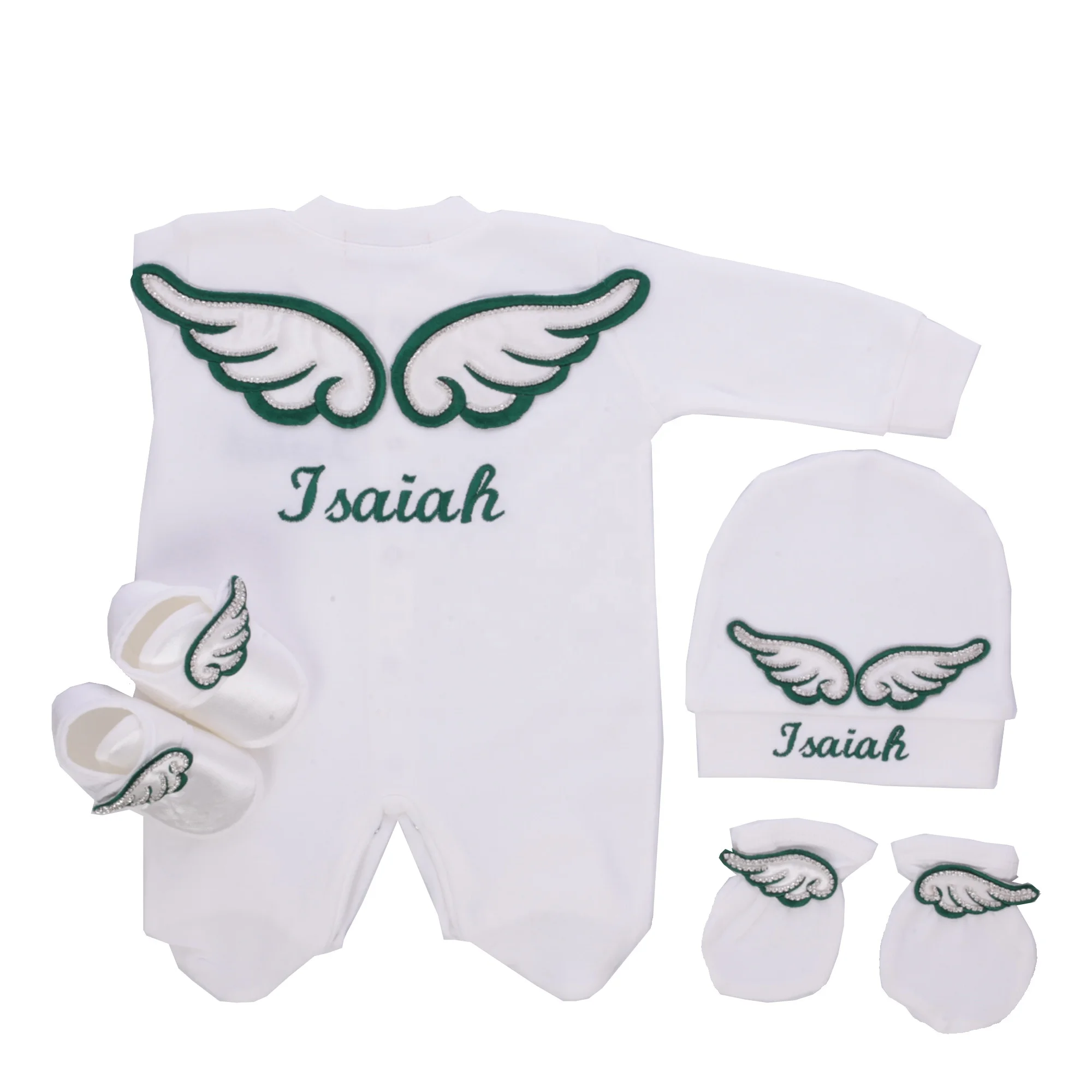 Dollbling 4pcs Wings Outfits Any Name Personalized Sweetwood Embroidery Gift Set Baby Pajamas Hat Welcome Home Ceremonial dress
Dollbling 4pcs Wings Outfits Any Name Personalized Sweetwood Embroidery Gift Set Baby Pajamas Hat Welcome Home Ceremonial dress