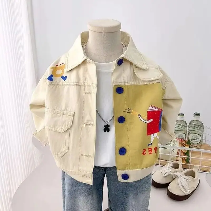 Boys' denim jacket Spring and Autumn new style children's baby Korean version casual patchwork coat
Boys' denim jacket Spring and Autumn new style children's baby Korean version casual patchwork coat