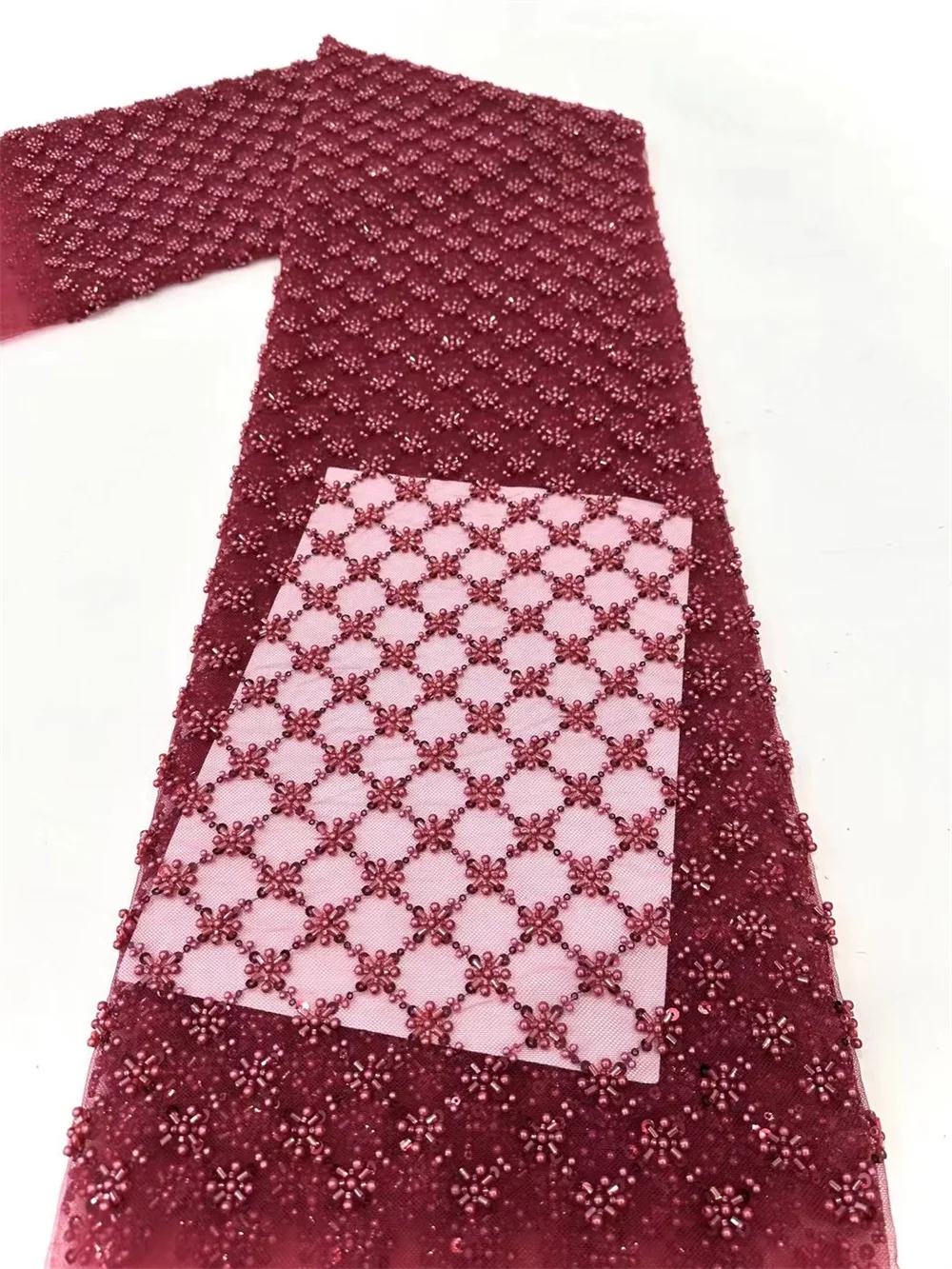 African Bead Lace Fabric 2025 High Quality Nigerian Sequins Groom Lace French Tulle Fabric for Wedding Party Dress Sewing Q287-1
African Bead Lace Fabric 2025 High Quality Nigerian Sequins Groom Lace French Tulle Fabric for Wedding Party Dress Sewing Q287-1