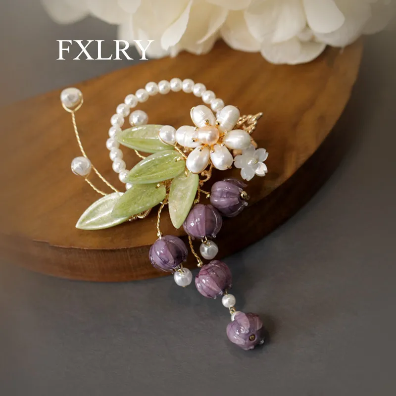 FXLRY Original Handmade Natural Pearl Vintage Delicate Purple Flower Tassel Fringe Hair Clip Side Clip
FXLRY Original Handmade Natural Pearl Vintage Delicate Purple Flower Tassel Fringe Hair Clip Side Clip
