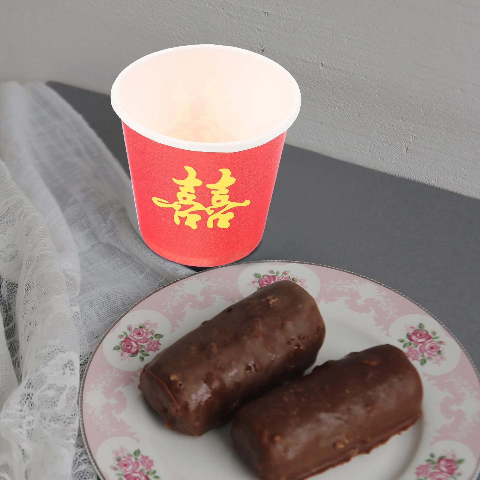 50 pcs Disposable Paper Tea For Tea Chinese Red Paper Cups Party For Wedding Party Red Xi Design Wedding Disposable Cups 
50 pcs Disposable Paper Tea For Tea Chinese Red Paper Cups Party For Wedding Party Red Xi Design Wedding Disposable Cups