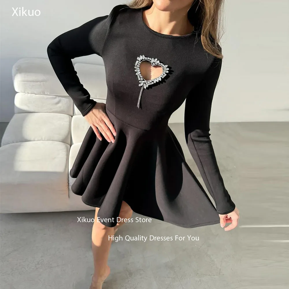 Xikuo Heart Shaped Cutout Crystal Prom Gown Round Neckline Mini Length Evening Dresses Pleated Birthday Party Dresses Customized
Xikuo Heart Shaped Cutout Crystal Prom Gown Round Neckline Mini Length Evening Dresses Pleated Birthday Party Dresses Customized