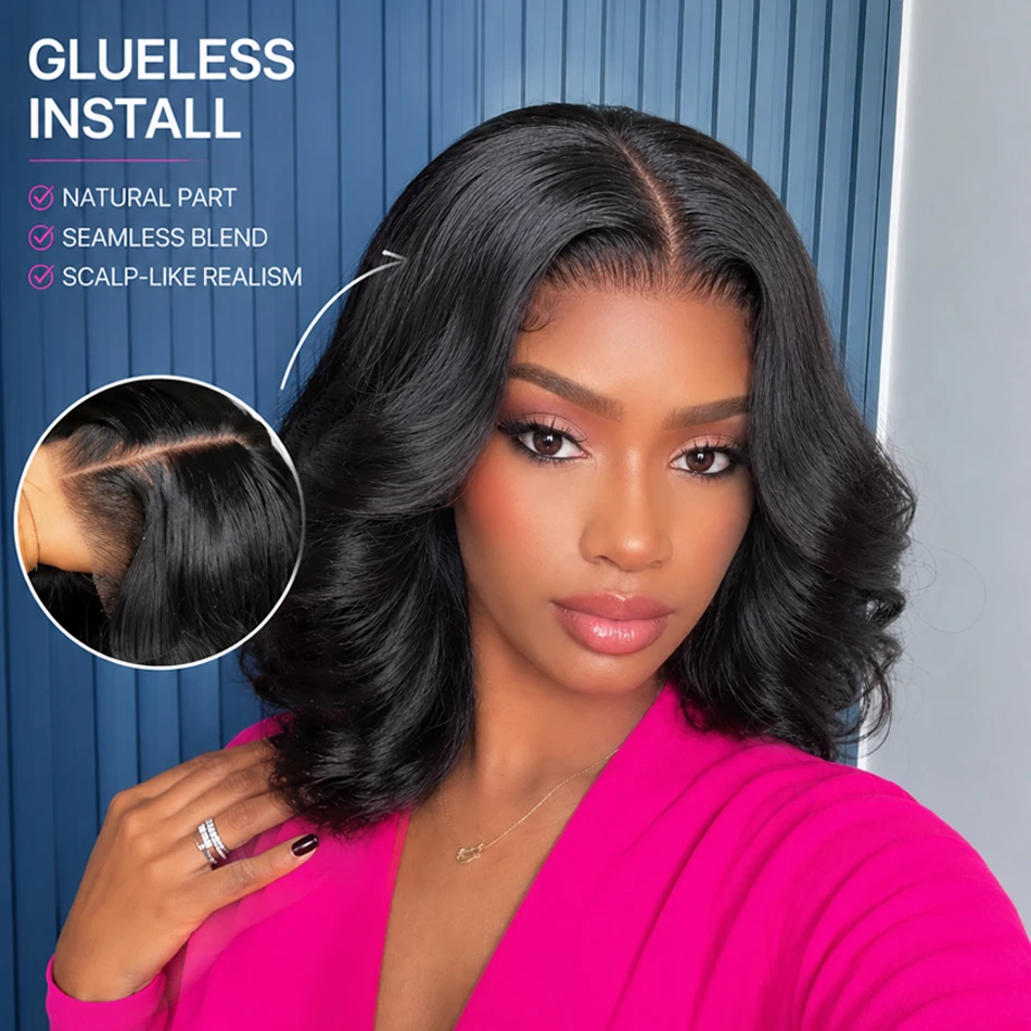 14inch 220% Density Natural Black 1B Bob Wig Human Hair 5x5 HD Transparent Lace Body Wave Wig Short Bob 4x4 Lace Closure Front Wigs Pre Cut For Black Women Glueless Wigs Ready to Go for Beginners
14inch 220% Density Natural Black 1B Bob Wig Human Hair 5x5 HD Transparent Lace Body Wave Wig Short Bob 4x4 Lace Closure Front Wigs Pre Cut For Black Women Glueless Wigs Ready to Go for Beginners