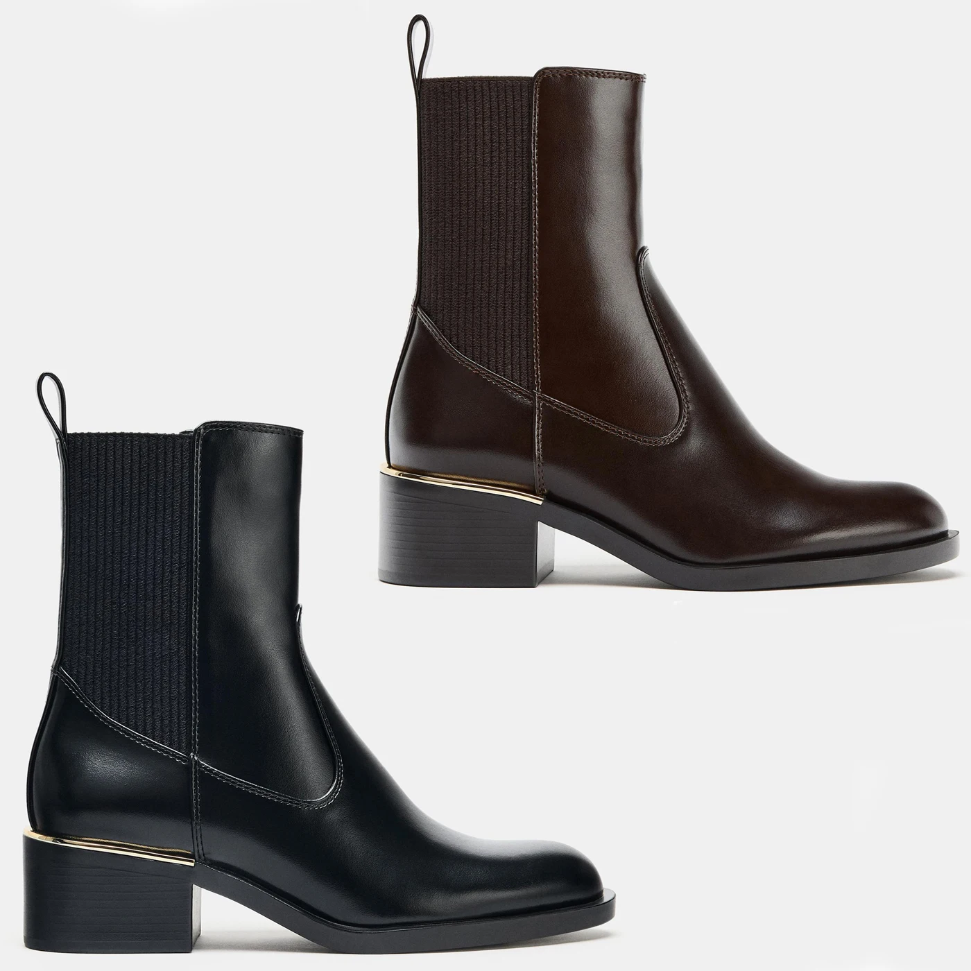 Black Elastic Buckle round Toe Chelsea Boots Metal Detailing mid Heel Short Boots for Women Autumn New Style Waterproof
Black Elastic Buckle round Toe Chelsea Boots Metal Detailing mid Heel Short Boots for Women Autumn New Style Waterproof