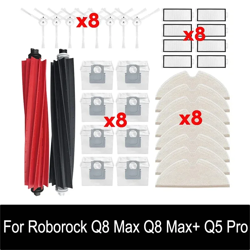 For Roborock Q8 Max / Q8 Max Plus / Q5 Pro Plus Roller Side Brush Filter Mop Dust Bag Robot Vacuums Accessories Spare Part
For Roborock Q8 Max / Q8 Max Plus / Q5 Pro Plus Roller Side Brush Filter Mop Dust Bag Robot Vacuums Accessories Spare Part