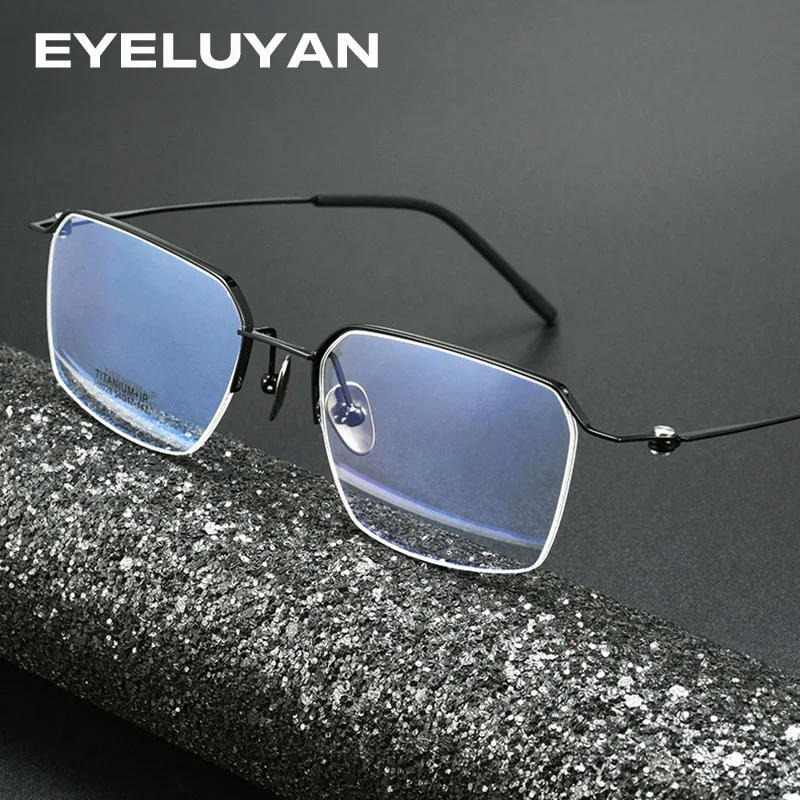 Оправа для очков EYELUYAN Classic, полуободковая, квадратная, мужская, модная, из чистого титана.
Оправа для очков EYELUYAN Classic, полуободковая, квадратная, мужская, модная, из чистого титана.