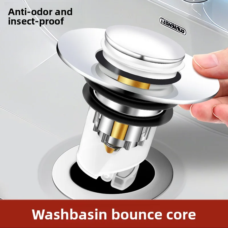 Brass-Core Washbasin Bounce Drain: Full-Seal Anti-Odor/Insect + Easy Install (Water Storage Ready)
Brass-Core Washbasin Bounce Drain: Full-Seal Anti-Odor/Insect + Easy Install (Water Storage Ready)
