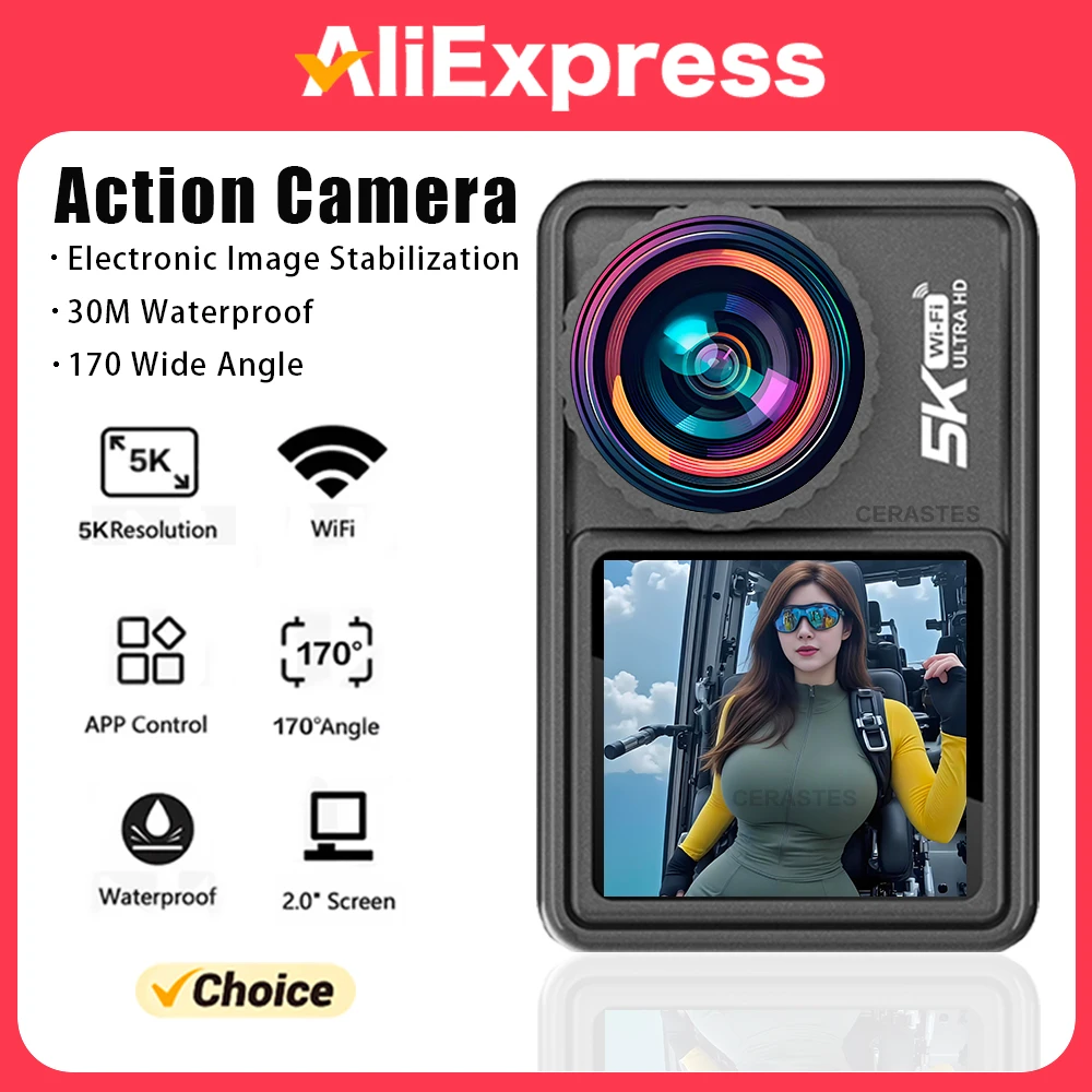 CERASTES Action Camera 5K 4K 60FPS EIS Interchangeable Lens 48MP Zoom Electronic Stabilizer Camera WiFi Action Camera for Vlog
CERASTES Action Camera 5K 4K 60FPS EIS Interchangeable Lens 48MP Zoom Electronic Stabilizer Camera WiFi Action Camera for Vlog