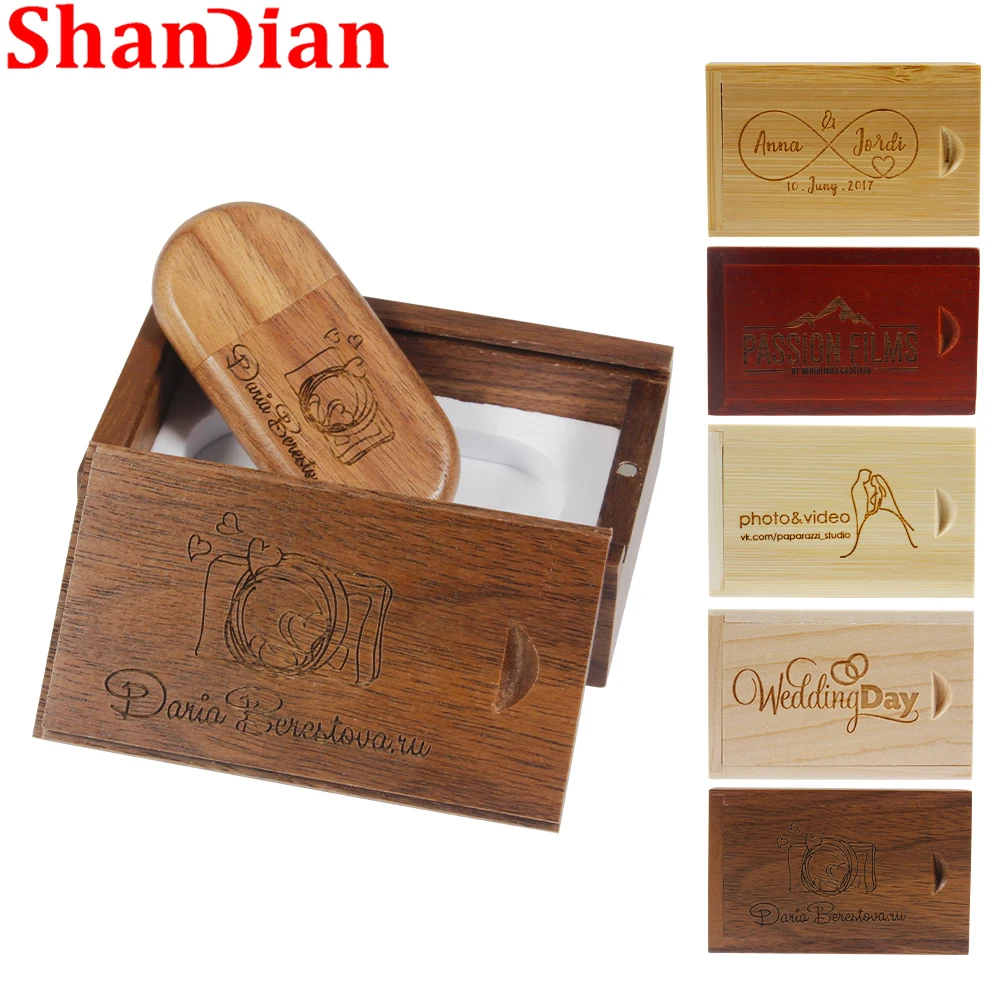 SHANDIAN Wooden 2.0 USB+Box Free Custom Logo 64GB Pen Drive 16GB Pendrive 32GB Flash Drive Memory Stick Photography Wedding Gift
SHANDIAN Wooden 2.0 USB+Box Free Custom Logo 64GB Pen Drive 16GB Pendrive 32GB Flash Drive Memory Stick Photography Wedding Gift