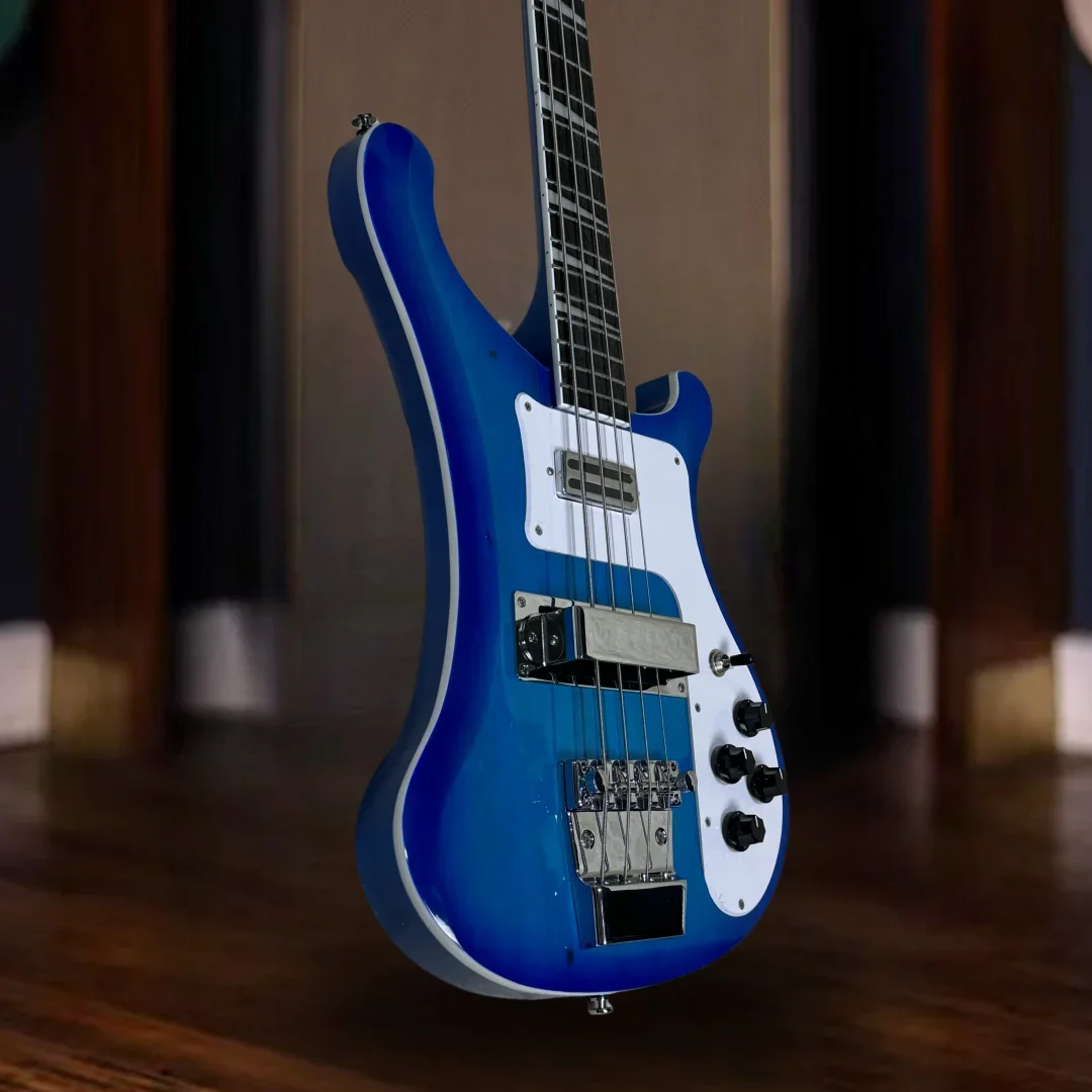 Free Shipping Rick 4003 Bass 4-string Electric Guitar Transparent Blue Color Chrome Hardware High Quality Accessory Upgrades
Free Shipping Rick 4003 Bass 4-string Electric Guitar Transparent Blue Color Chrome Hardware High Quality Accessory Upgrades