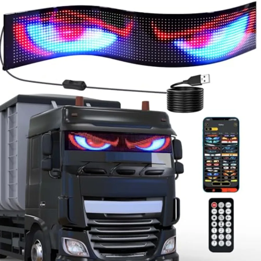 35.5x7.6 Large Flexible Soft LED Sign with Devil Wink Eyes Design Electronic Programmable Scrolling Matrix Panel Bright Red Lig
35.5x7.6 Large Flexible Soft LED Sign with Devil Wink Eyes Design Electronic Programmable Scrolling Matrix Panel Bright Red Lig