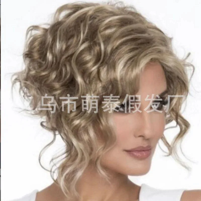 Cosplay2020 New Fashion European and American Style Women's Wig Short Curly Hair Golden Fluffy Short Curly Hair Wigs Rose Net
Cosplay2020 New Fashion European and American Style Women's Wig Short Curly Hair Golden Fluffy Short Curly Hair Wigs Rose Net