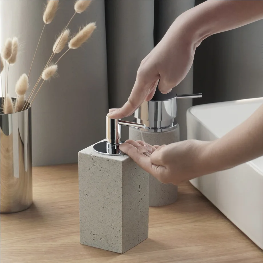 Wabi-Sabi Natural Travertine Soap Dispenser Beige Lotion Bottle Black Hand Wash Pump Bathroom Essential Organic Stone Decor
Wabi-Sabi Natural Travertine Soap Dispenser Beige Lotion Bottle Black Hand Wash Pump Bathroom Essential Organic Stone Decor