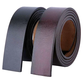 100 120 130 140 150 160cm Cowskin Belts Without Buckle 3.5cm Wide Real Genuine Leather Belt Body Men Large Size Belt No Buckle
