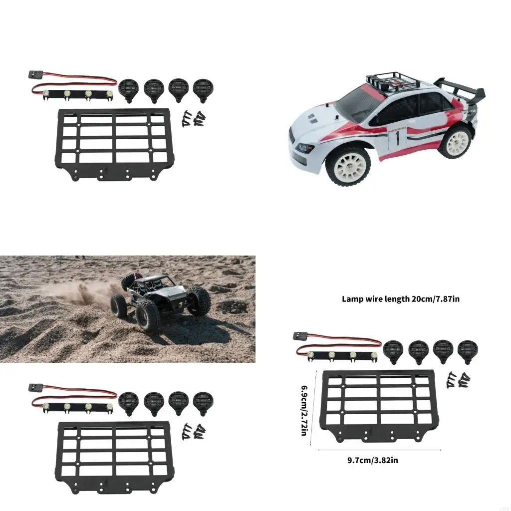 Metal Roof Rack With LED Light Set For 1 12 Scale Remote Control Perfect For DIY Projects 24BE