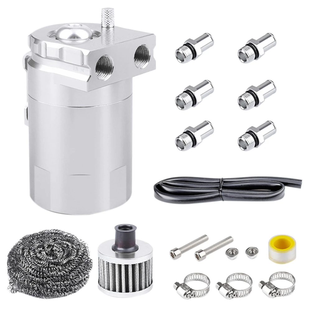 300Ml Car Aluminum Car Filter Oil Can Filter Oil Pot Two-Hole Oil Storage Tank Kit with Air Filter silver
300Ml Car Aluminum Car Filter Oil Can Filter Oil Pot Two-Hole Oil Storage Tank Kit with Air Filter silver
