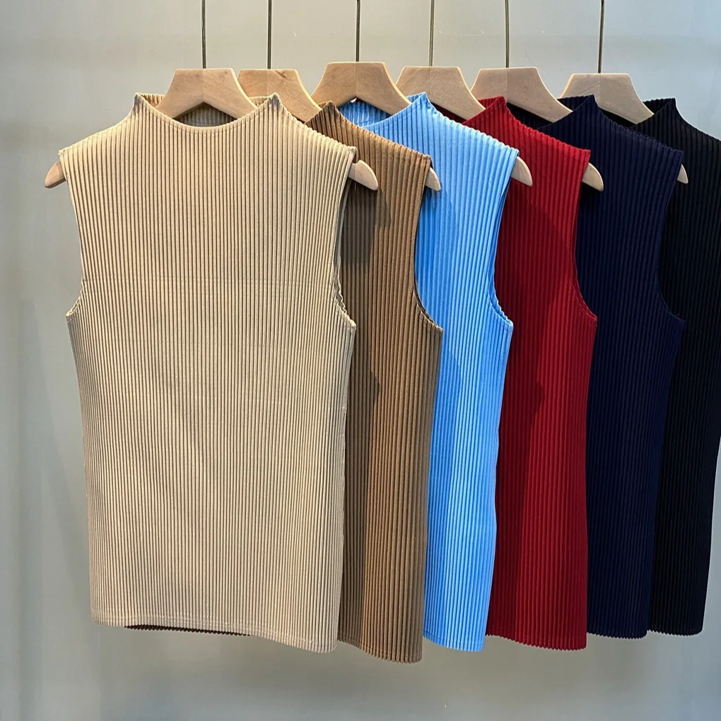 Miyake Pleated Spring and Summer Versatile Sleeveless T-shirt Women Bottoming Clothes Women Can Be Worn Outside Pleated Tops
Miyake Pleated Spring and Summer Versatile Sleeveless T-shirt Women Bottoming Clothes Women Can Be Worn Outside Pleated Tops