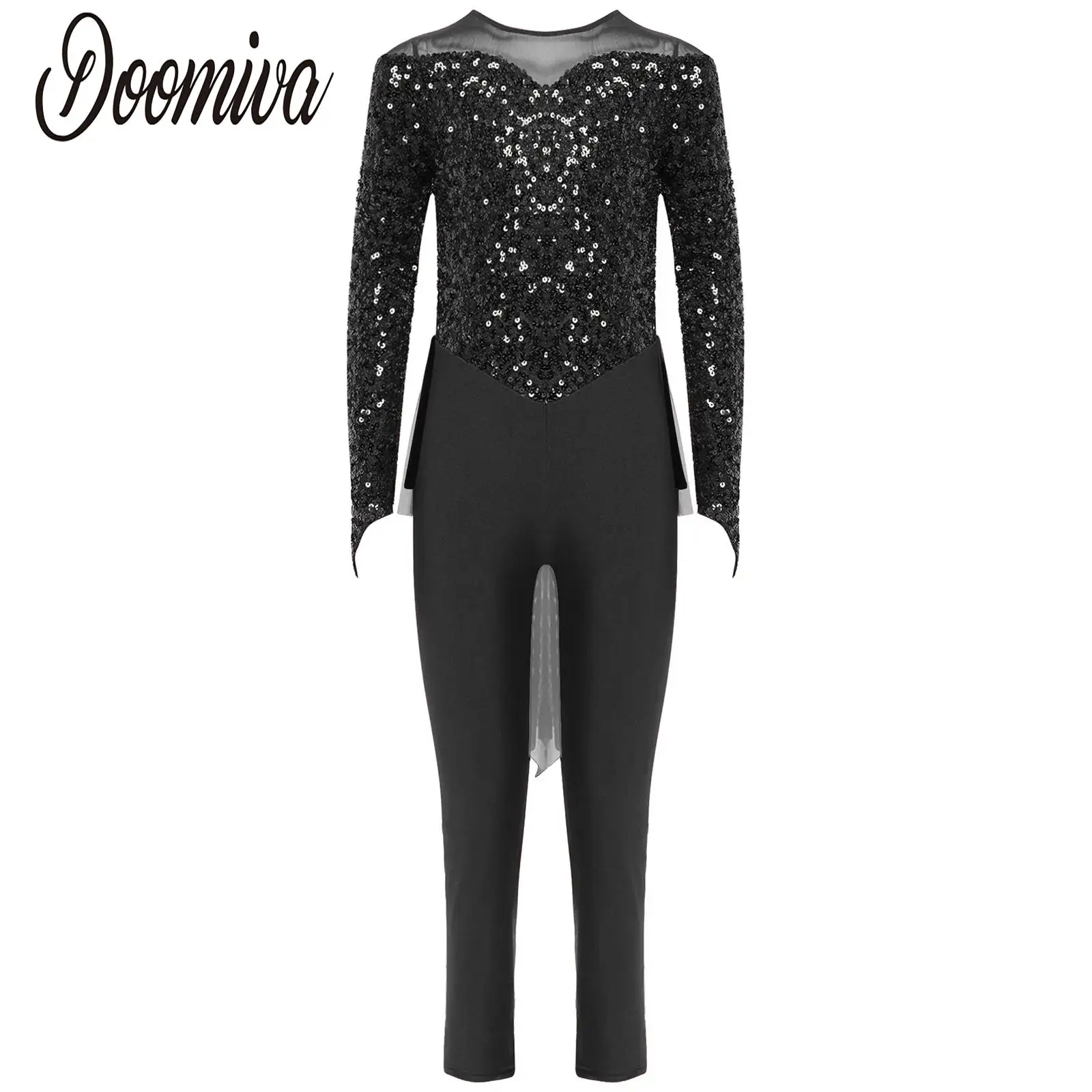 Kids Girls Gymnastics Rhythmic Costume Dancewear Sequins Mesh Peplum Skating Jumpsuit Long Sleeve Leotards Skirted Full Bodysuit
Kids Girls Gymnastics Rhythmic Costume Dancewear Sequins Mesh Peplum Skating Jumpsuit Long Sleeve Leotards Skirted Full Bodysuit