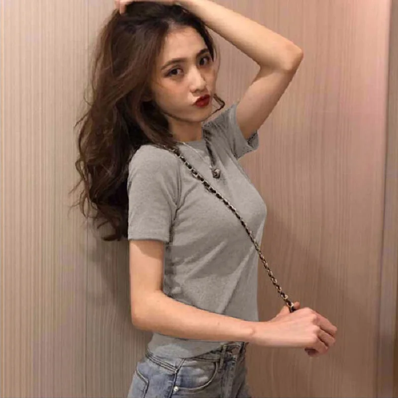 Round Neck Solid Color Short Sleeve-Shirt Women 2025 Summer New Korean Style Fashion Women's Clothing
Round Neck Solid Color Short Sleeve-Shirt Women 2025 Summer New Korean Style Fashion Women's Clothing