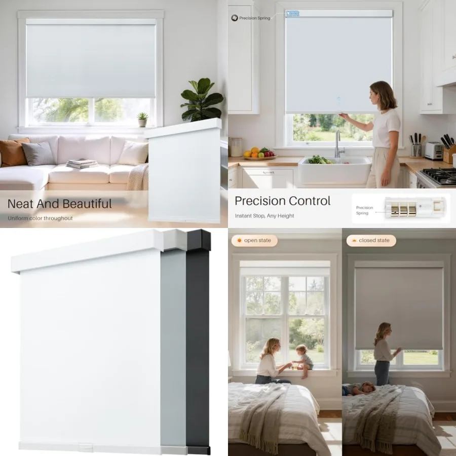Cordless out Roller Shades, Free-Stop Window Shades Pull Down, Room Darkening Thermal Insulated Fabric Roller Blinds for Indoor
Cordless out Roller Shades, Free-Stop Window Shades Pull Down, Room Darkening Thermal Insulated Fabric Roller Blinds for Indoor