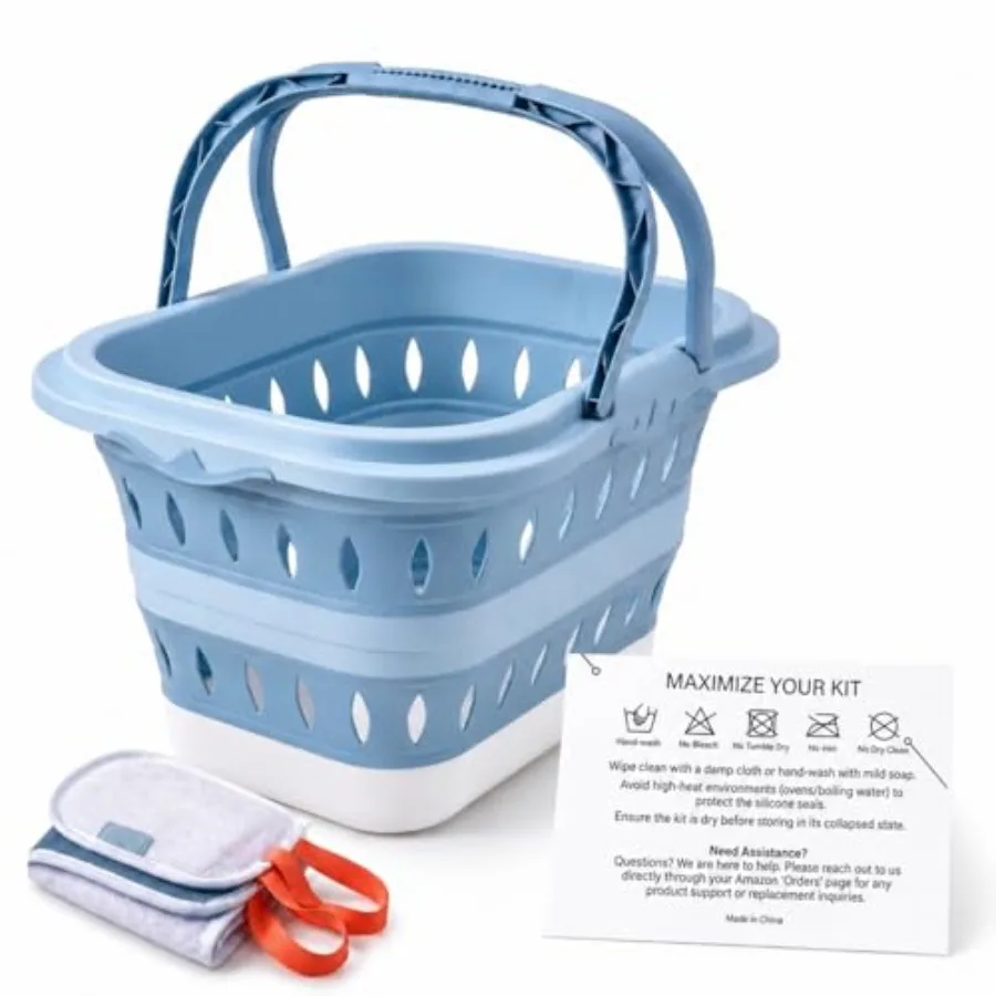 Collapsible Laundry Basket Set - Foldable Space-Saving Clothes Hamper with Premium Mesh Laundry Bag and Detailed Care Guide Car
Collapsible Laundry Basket Set - Foldable Space-Saving Clothes Hamper with Premium Mesh Laundry Bag and Detailed Care Guide Car