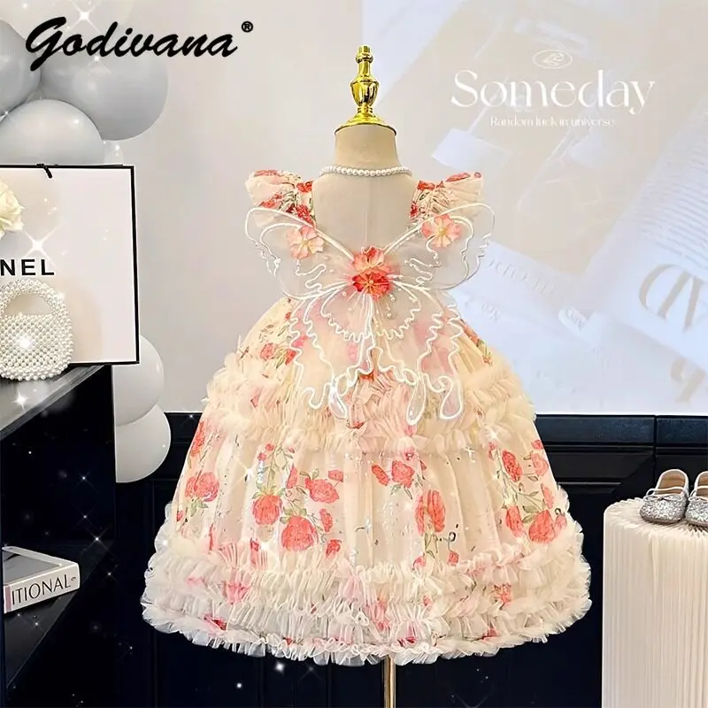 Baby Girls Floral Summer New Sleeveless Dress Kids Beach Sundress with Winged Straps Lace Trim High Waist Tutu Princess Dress
Baby Girls Floral Summer New Sleeveless Dress Kids Beach Sundress with Winged Straps Lace Trim High Waist Tutu Princess Dress