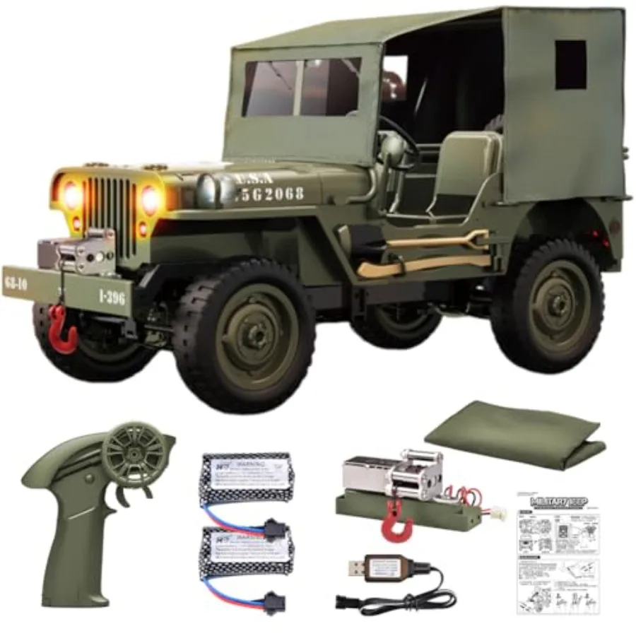 Радиоуправляемый военный внедорожник-краулер 1:10 4WD с лебедкой, тентом, 2 батареями, 2.4G, для всех типов местности
Радиоуправляемый военный внедорожник-краулер 1:10 4WD с лебедкой, тентом, 2 батареями, 2.4G, для всех типов местности