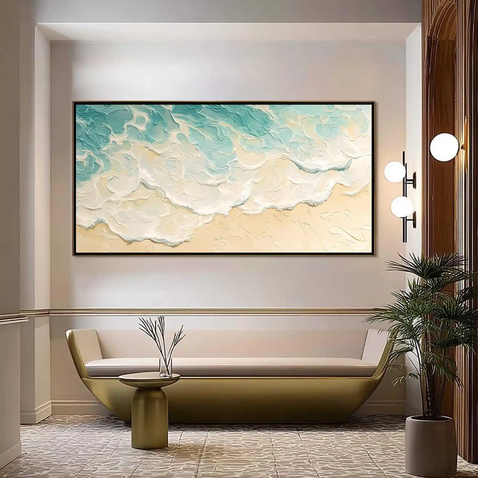Mhemyo Original Textured Abstract Hand Painted Ocean Wave Oil Painting Turquoise Beach Scene Canvas Art For Living or Home Decor
Mhemyo Original Textured Abstract Hand Painted Ocean Wave Oil Painting Turquoise Beach Scene Canvas Art For Living or Home Decor