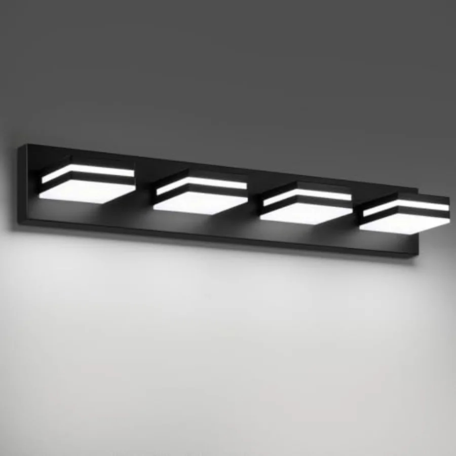 Modern LED Bathroom Lights Fixtures 4-Light, Metal Acrylic Wall Lighting, Vanity Lights for Bathroom Over Mirror 6000k 27in
Modern LED Bathroom Lights Fixtures 4-Light, Metal Acrylic Wall Lighting, Vanity Lights for Bathroom Over Mirror 6000k 27in