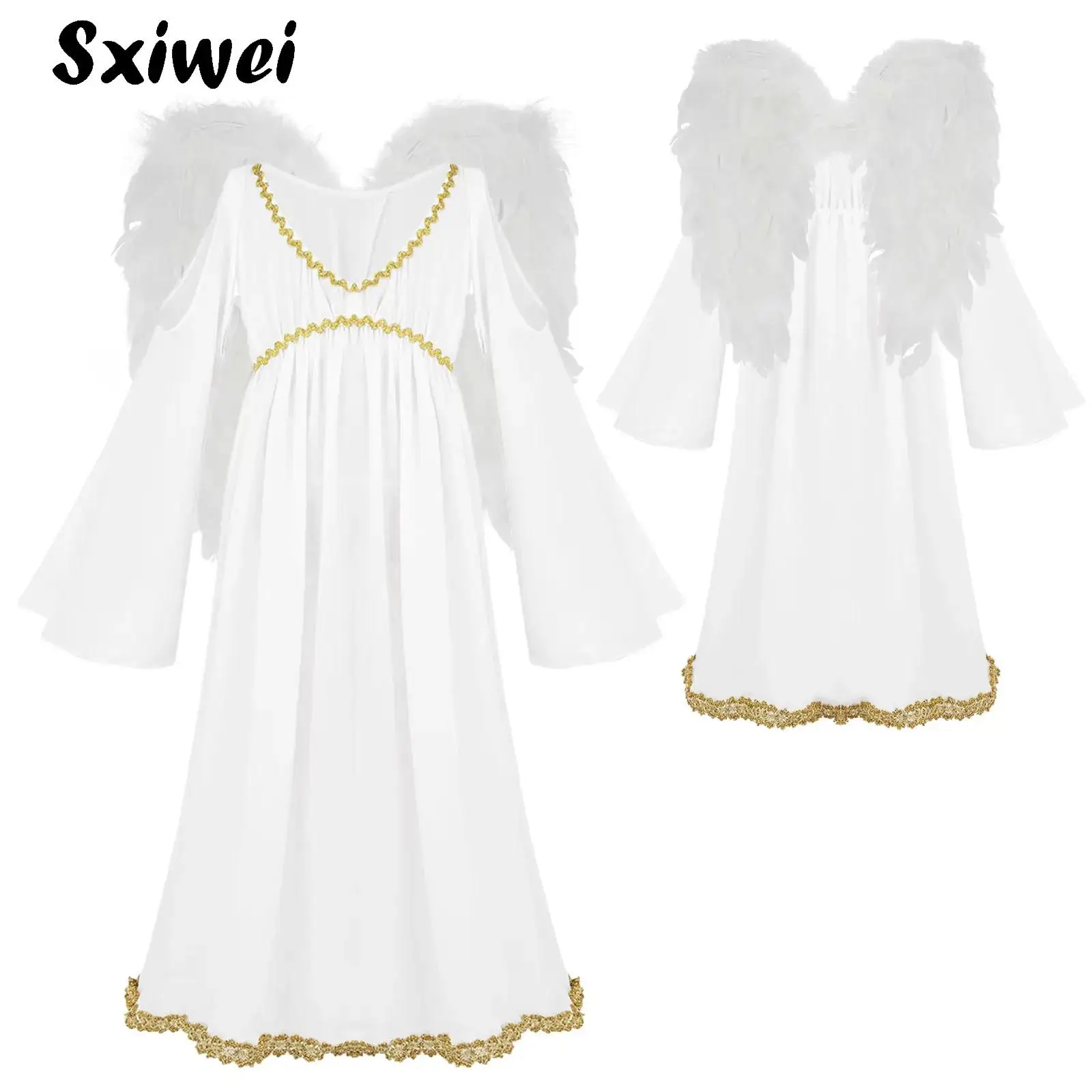 Angel Costume for Girls Kid White Greek Princess Dress with Feather Angel Wings Cosplay Outfit Halloween Party Carnival Dress Up
Angel Costume for Girls Kid White Greek Princess Dress with Feather Angel Wings Cosplay Outfit Halloween Party Carnival Dress Up