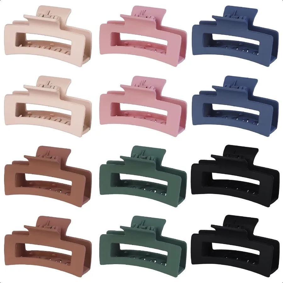 12 Pack 3.5 Inch Matte Square Hair Claw Clips for Women Strong Hold Neutral Claws for Thick Thin Hair Neutral 3
12 Pack 3.5 Inch Matte Square Hair Claw Clips for Women Strong Hold Neutral Claws for Thick Thin Hair Neutral 3