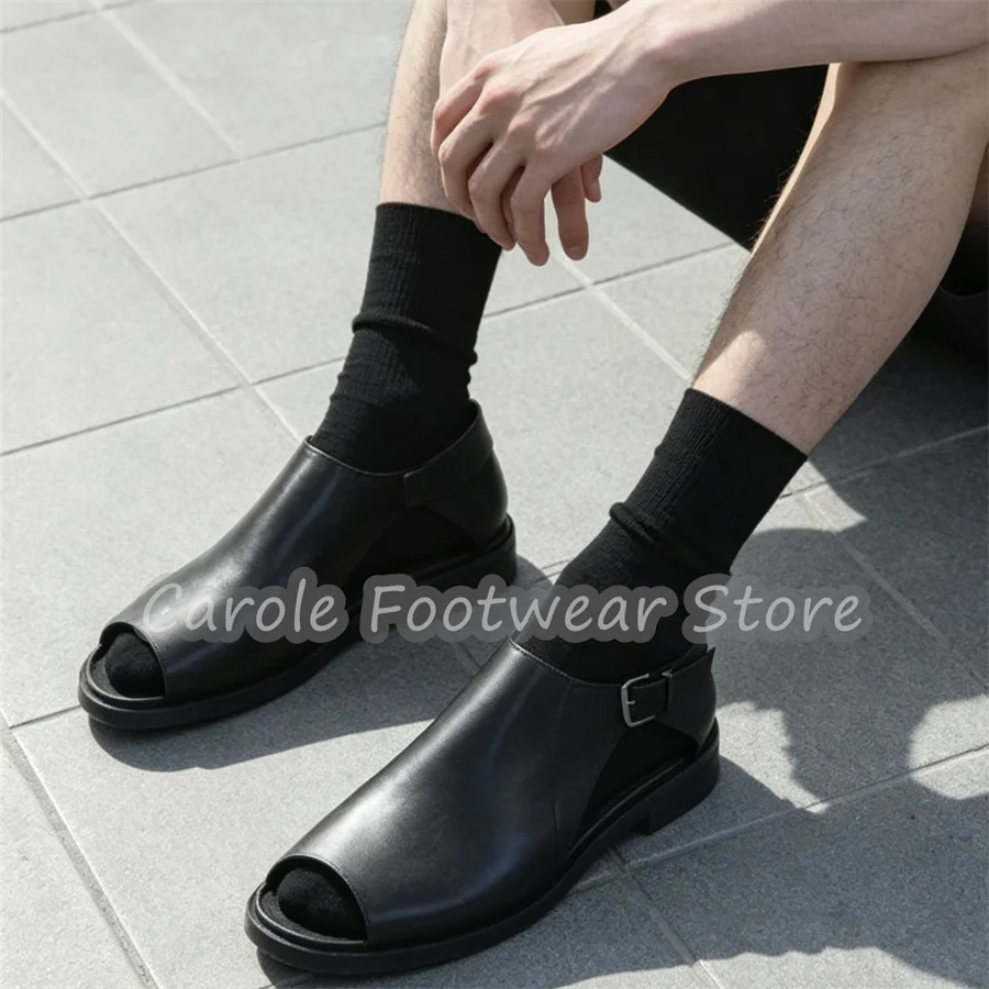 Handmade Genuine Leather Hollow-Out Male Sandals Open Toe High Top Buckle Strap Cool Boots Summer Breathable Casual Shoes
Handmade Genuine Leather Hollow-Out Male Sandals Open Toe High Top Buckle Strap Cool Boots Summer Breathable Casual Shoes