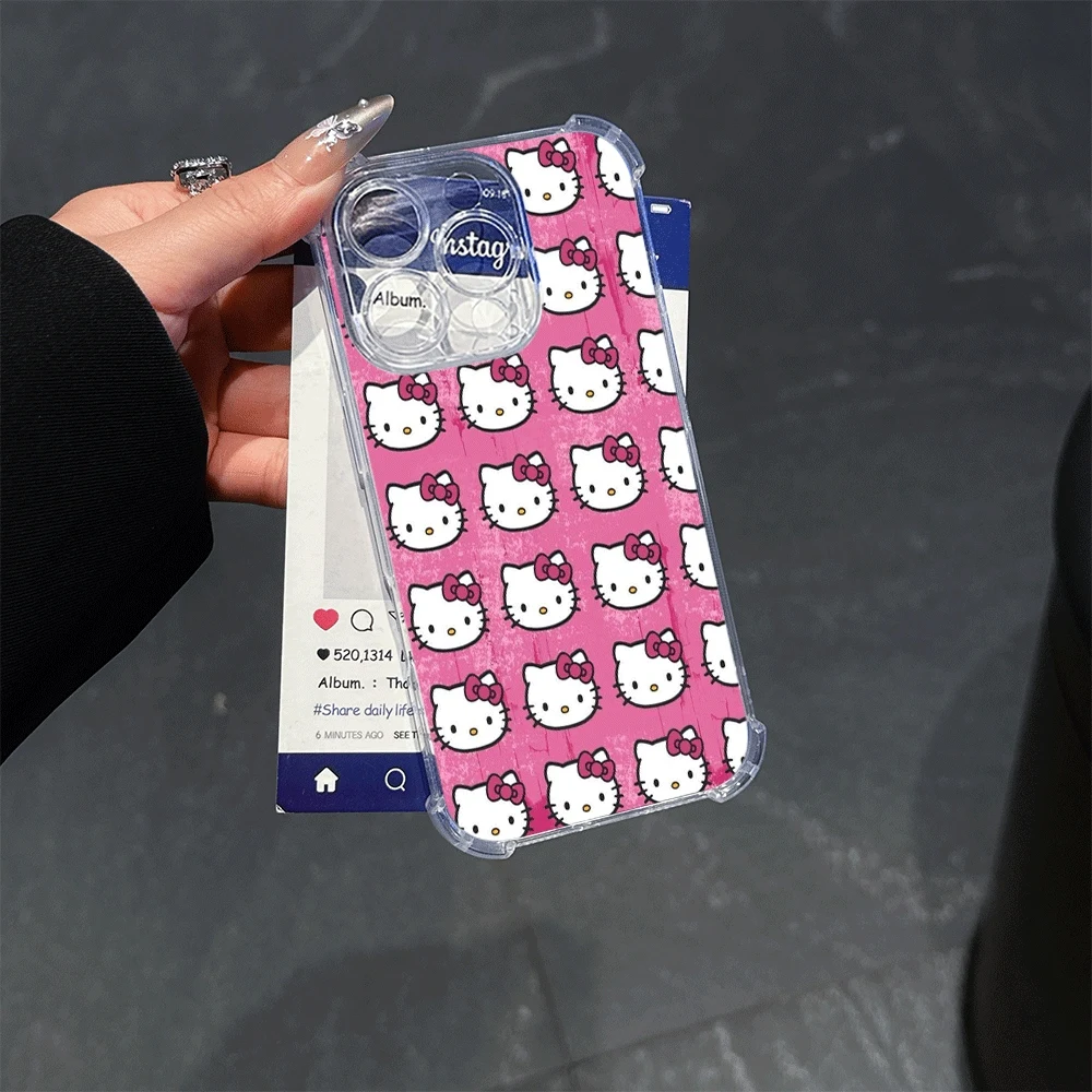 Прозрачный чехол для телефона Sanrio KT для IPhone 15 Pro IPhone 16/15/14/13/12/11/x/xs/xs Max, чехлы для мобильных телефонов для девочек Hello Kitty Cat 
Прозрачный чехол для телефона Sanrio KT для IPhone 15 Pro IPhone 16/15/14/13/12/11/x/xs/xs Max, чехлы для мобильных телефонов для девочек Hello Kitty Cat