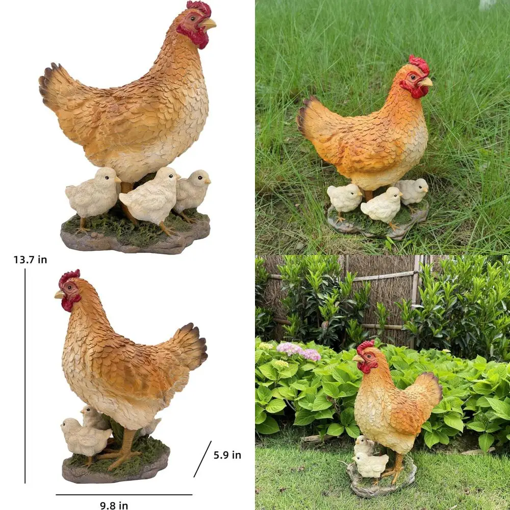 Resin Chicken Statue: Mother Hen with Baby Chicks - Outdoor Farm Animal Yard Art Lawn Decoration
Resin Chicken Statue: Mother Hen with Baby Chicks - Outdoor Farm Animal Yard Art Lawn Decoration