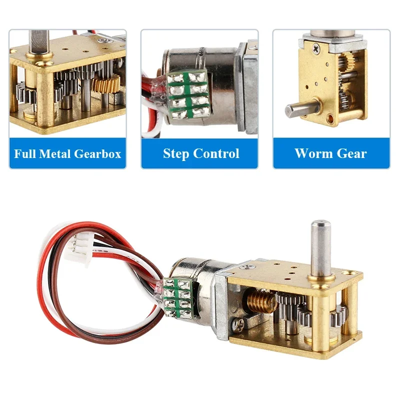 GM1218-10BY Gear Stepper Motor 10MM 7-Type Stepper Motor DC 5V 2-Phase 4-Wire Full Metal Gearbox Worm Gear Stepping Motor
GM1218-10BY Gear Stepper Motor 10MM 7-Type Stepper Motor DC 5V 2-Phase 4-Wire Full Metal Gearbox Worm Gear Stepping Motor