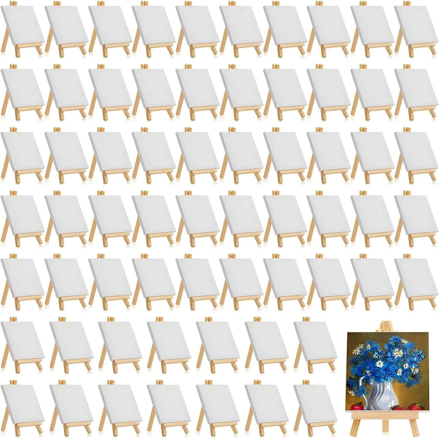 64 Pack Mini Canvas with Easel Sets for Painting Small Art Panels with Sturdy Display Easel for Kids Classroom Crafts 4x4 Inch
64 Pack Mini Canvas with Easel Sets for Painting Small Art Panels with Sturdy Display Easel for Kids Classroom Crafts 4x4 Inch