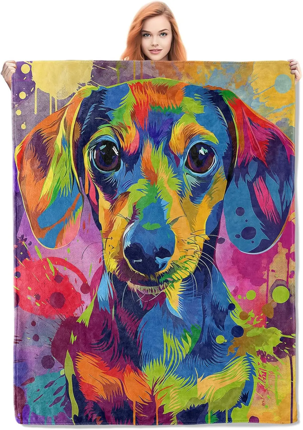 Colorful Dachshund Dog Flannel Blanket Vibrant Pop Art Style Soft Lightweight Throw Blankets Gifts for Women Pet Custom blankets
Colorful Dachshund Dog Flannel Blanket Vibrant Pop Art Style Soft Lightweight Throw Blankets Gifts for Women Pet Custom blankets