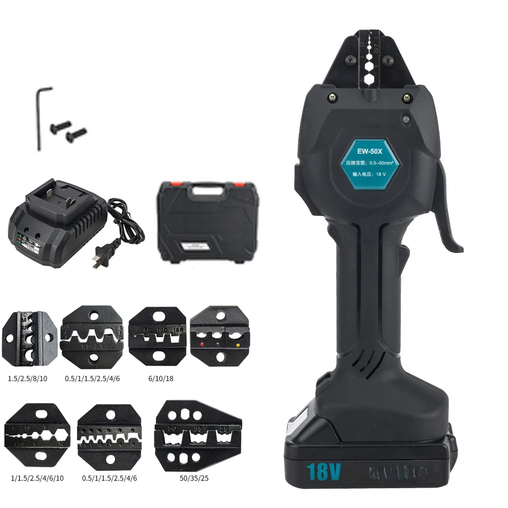 Ew-50x Rechargeable Crimping Clamp Electric Photovoltaic Cold Pressing Terminal Insulated Tubular Bare Terminal Crimping Clamp
Ew-50x Rechargeable Crimping Clamp Electric Photovoltaic Cold Pressing Terminal Insulated Tubular Bare Terminal Crimping Clamp