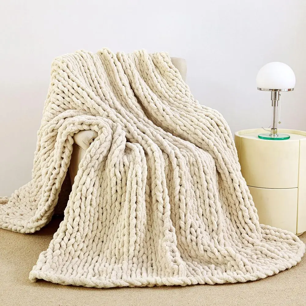 Chunky Knit Blanket Throw 51"x63", 100% Hand Knit Chenille Throw Blanket or Soa & Home Decor, Sot and Cozy Knitted Throw Blanket
Chunky Knit Blanket Throw 51"x63", 100% Hand Knit Chenille Throw Blanket or Soa & Home Decor, Sot and Cozy Knitted Throw Blanket