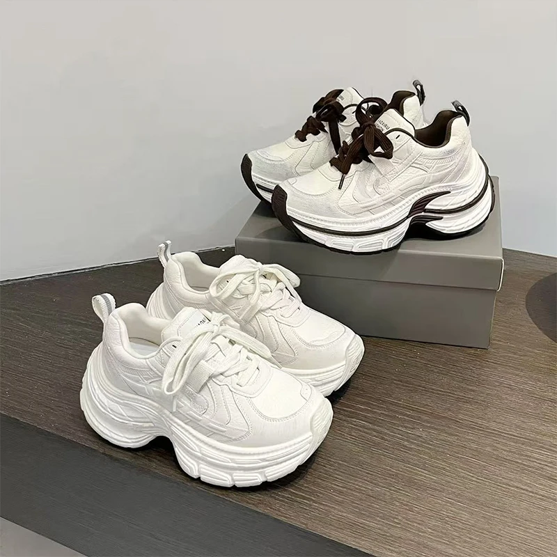 New Thick-sole Sneakers Stylish Distressed Design Lace-up Casual Shoe Non-slip Durable Height-increase Contrast Color Women Shoe
New Thick-sole Sneakers Stylish Distressed Design Lace-up Casual Shoe Non-slip Durable Height-increase Contrast Color Women Shoe